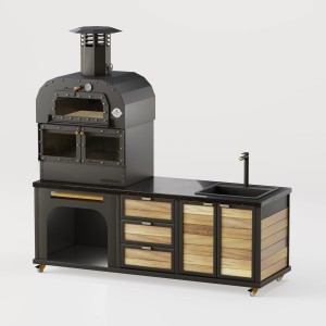 Professor Lord Master Barbecue VIP – BBQ with Oven, Wooden Countertop and Sink