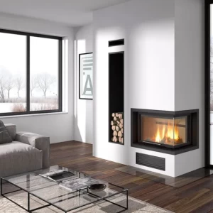 Rocal G300 LID Built-in Corner Wood Fireplace