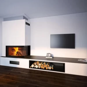 Rocal G450 LID Built-in Corner Wood Fireplace